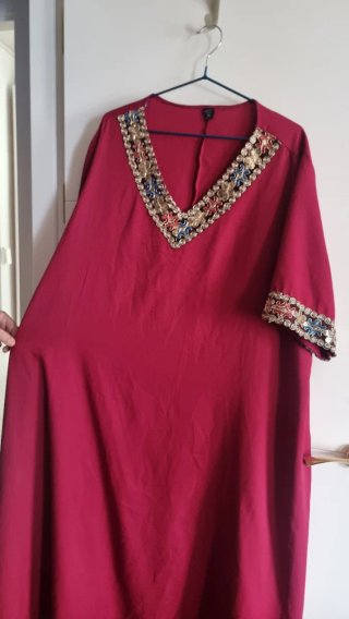Vestido largo bordado talla grande 48 a 52 amplo