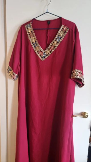 Vestido largo bordado talla grande 48 a 52 amplo