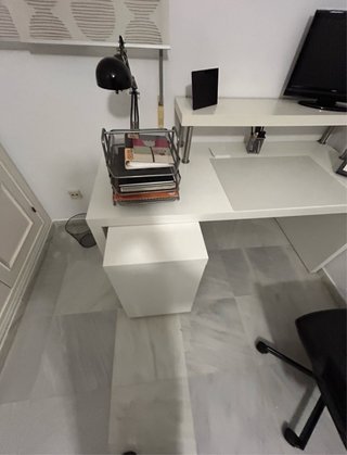 Escritorio blanco madera 150x65x75 cm