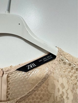 Vestido Zara Beige Talla 38