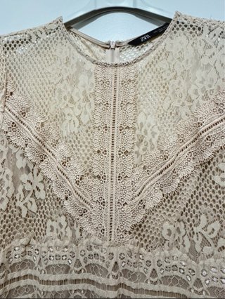 Vestido Zara Beige Talla 38