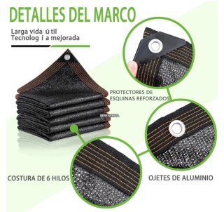 2 TOLDOS VELA DE SOMBREO CUADRADOS 3X3 NEGROS.