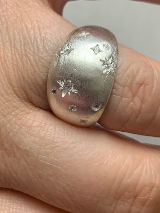 Anillo Plata Ajustable Estrellas