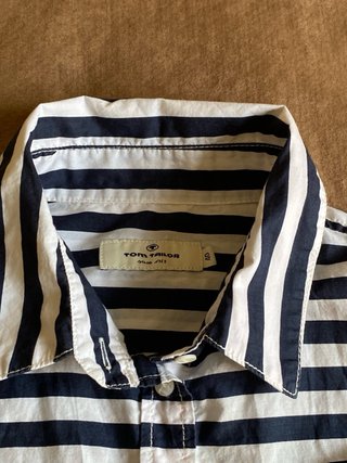 Camisa Tom Tailor Rayas Azul y Blanco Algodón