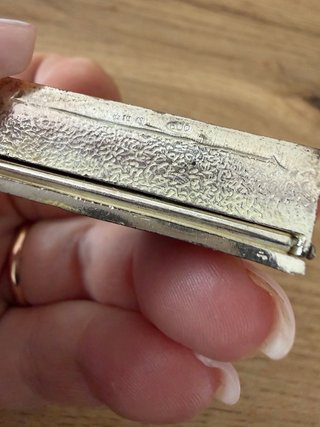 Scatolina argento 800  a forma di albero di Natale
