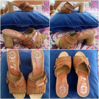 Zuecos o Sandalias de Piel Porronet Talla 38