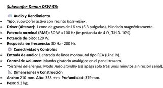 Subwoofer Denon DSW-56