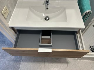 Mueble de baño completo madera y porcelana