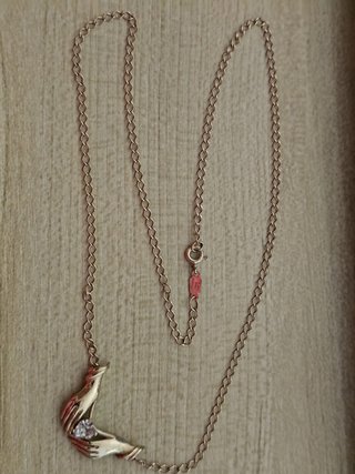 Collar manos corazón cristal plata