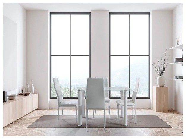 Mesa Comedor + 4 Sillas Blanca