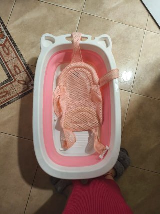 Bañera para bebé plegable rosa