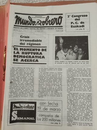 Lote 27 Periódicos Mundo Obrero 1975-76