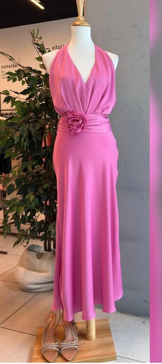 Vestido fiesta Zara rosa flor