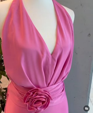 Vestido fiesta Zara rosa flor