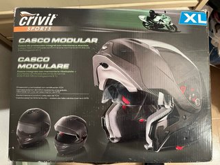 Casco Moto Modular Crivit Negro