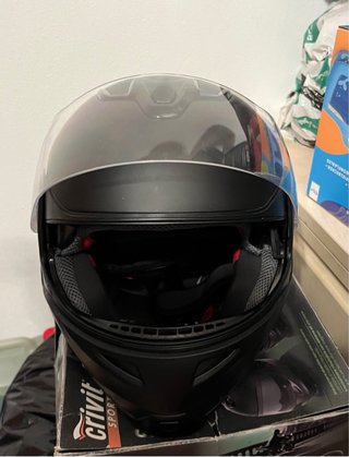 Casco Moto Modular Crivit Negro