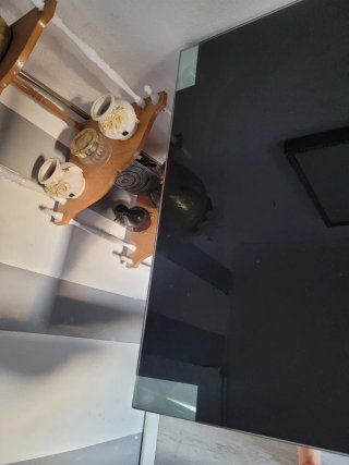 Mesa de comedor cristal y madera