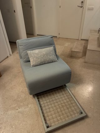 Sofa cama butaca individual azul claro