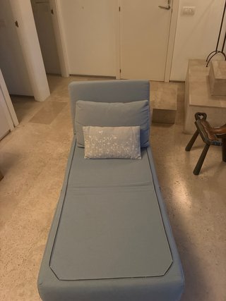 Sofa cama butaca individual azul claro