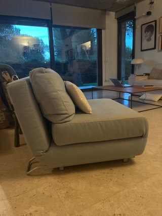 Sofa cama butaca individual azul claro