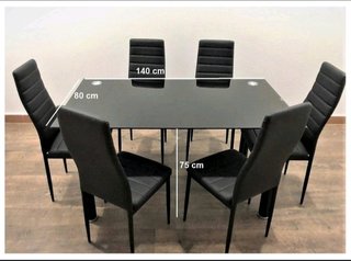Mesa Comedor Gris + 6 Sillas Avatar