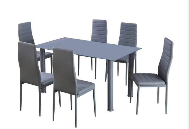 Mesa Comedor Gris + 6 Sillas Avatar