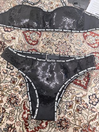 Bikini Philipp Plein Negro Lentejuelas