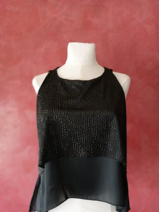 Top lentejuelas negro