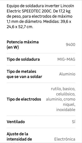 Soldadora Inverter Lincoln Speed 200C