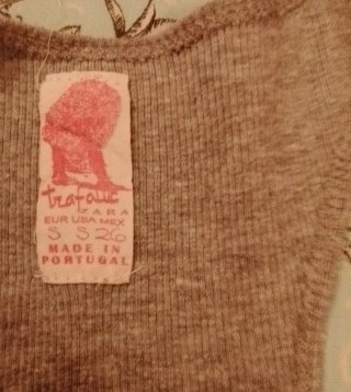 Camiseta tirantes Zara vintage gris