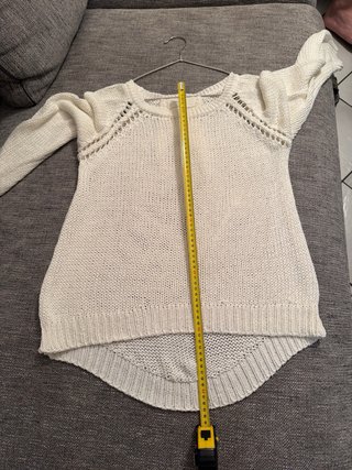 Maglione Zara Knit bianco schiena aperta S