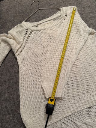 Maglione Zara Knit bianco schiena aperta S