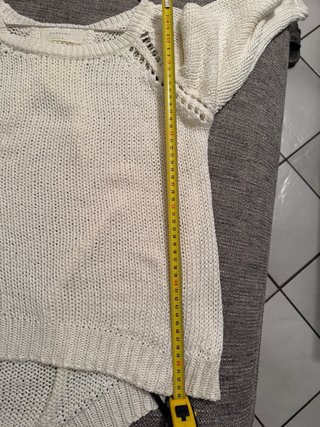 Maglione Zara Knit bianco schiena aperta S