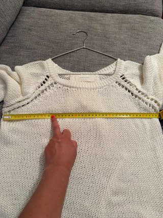 Maglione Zara Knit bianco schiena aperta S
