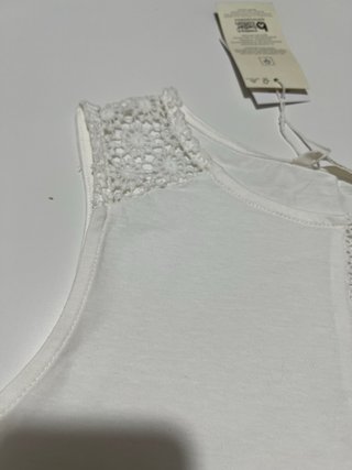 Blusa Springfield blanca con crochet Talla S