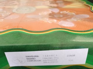 Mantelería bordada naranja y amarilla