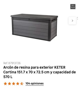 Baúl - Arcon Resina Keter Cortina 1 Gris