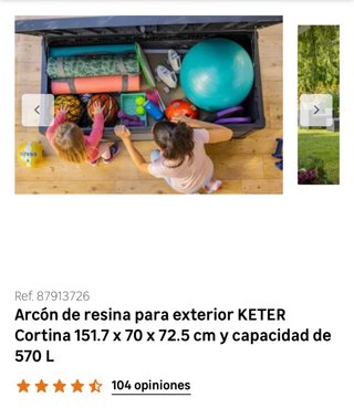 Baúl - Arcon Resina Keter Cortina 1 Gris
