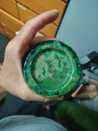Botijo Cántaro Gallo Cerámica Verde