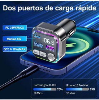GizmoVine Transmisor FM Bluetooth Coche