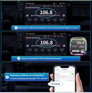 GizmoVine Transmisor FM Bluetooth Coche