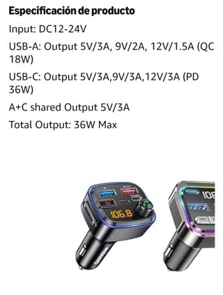 GizmoVine Transmisor FM Bluetooth Coche