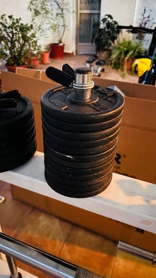Set Musculación: Rack, Barras y discos (24kg)