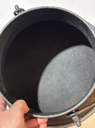 Pote hierro fundido 15L restaurado antiguo