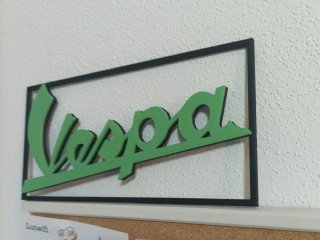 Insegna Vespa Verde 3D Stampata 19cm