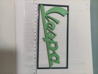 Insegna Vespa Verde 3D Stampata 19cm