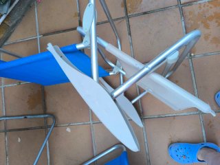 2 Sillas plegables playa azul y beige