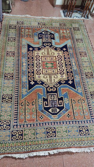 Alfombra Étnica / Caucásica de Diseño Geométrico