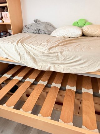 Mueble juvenil madera y rosa