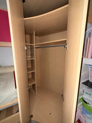 Mueble juvenil madera y rosa